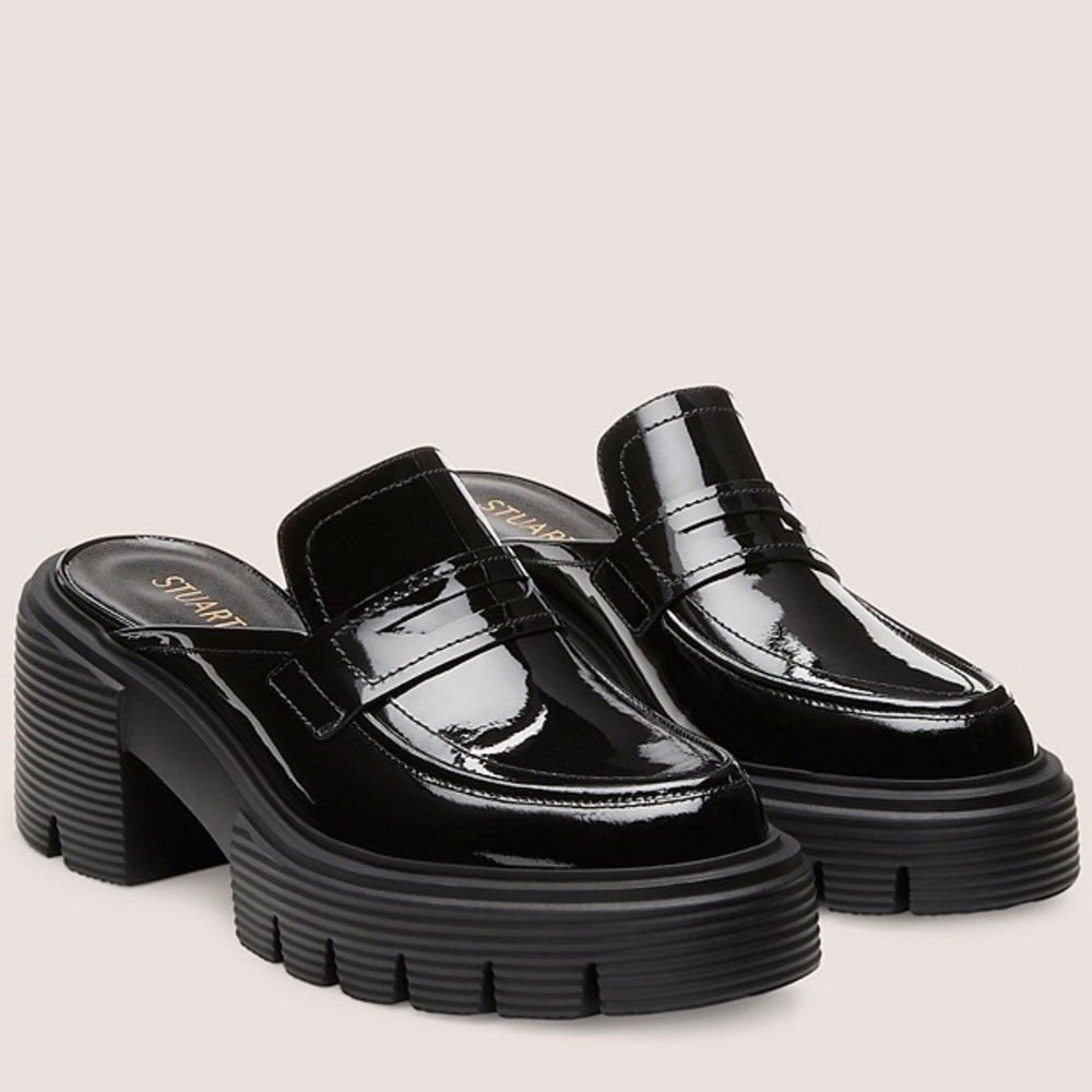 Stuart Weitzman SoHo Mule Loafer in Black NEW